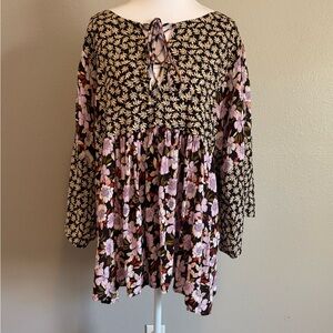 Jade by Johnny Was Floral Mixed Print Rayon Tunic Top‎ Size Large